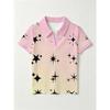 Women's Vintage Lapel Loose Printed Pullover,short sleeve Slimming Versatile Base Top for Autumn Winter