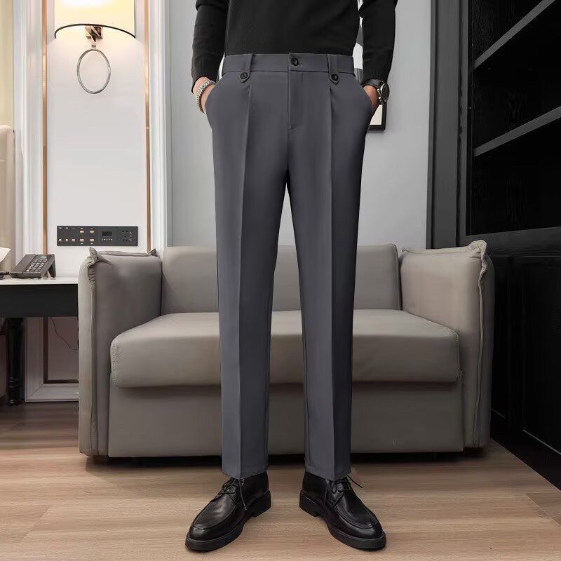 New Casual Business Trousers Trendy Slim Men's Korean Version Nine Points Pants