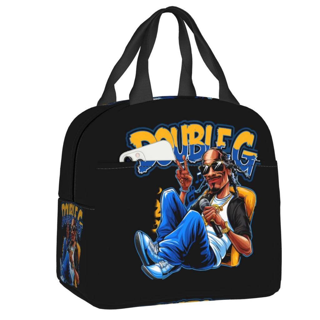 Custom Snoop Dogg Goes Jesus Insulated Lunch Bag Outdoor Picnic American Music Rapper Resuable Thermal Cooler Lunch Box Women