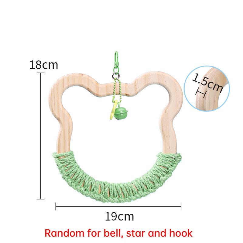 Parrot Hanging Swing Parakeet Solid Wood Bird Cage Branch Training Toy Holding Station Shelf for Parrot