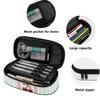 Pen Case Zipper Closure Spacious Storage 300D Polyester with Mesh Divider Pen Holders and Large Main Compartment for Students