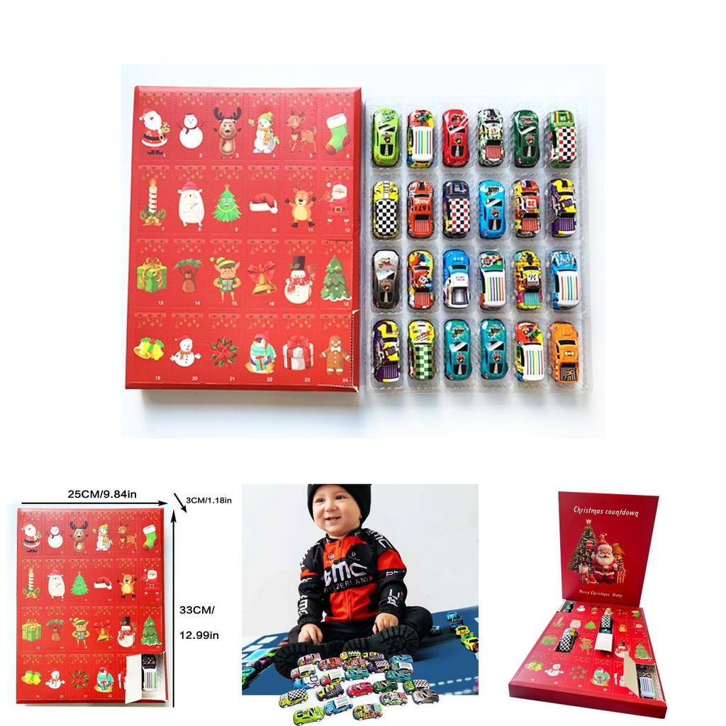 Christmas Countdown Calendar Surprise Racing Blind Box Children Toys For Family Interaction And Play