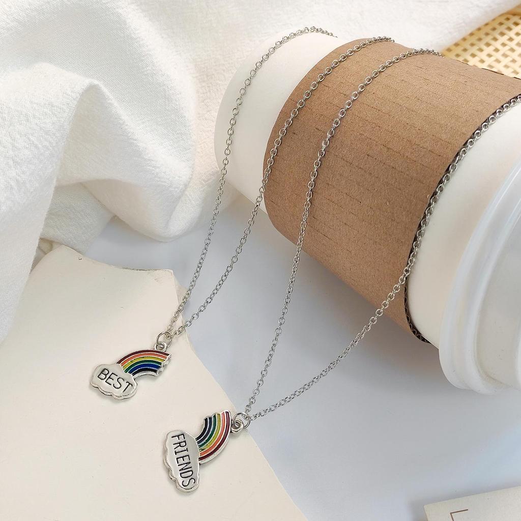 Dreiteiliges Sonnen-, Mond- und Stern-Diamantlegierungs-Halskettenset für Freunde