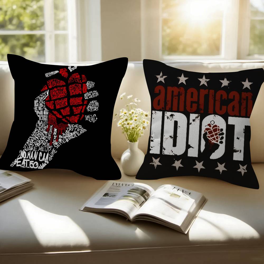GGreen DDay Band Album Maple Design Cushion Cover Happy Autumn Harvest decor Holiday Decorati Pillow Cover