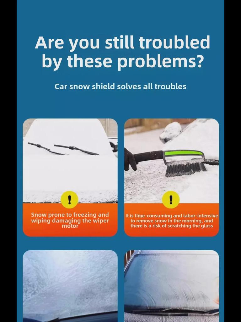 Winter Car Windshield Snow and Frost Cover - Thick, Anti-Freeze Protection for Front Windshield
