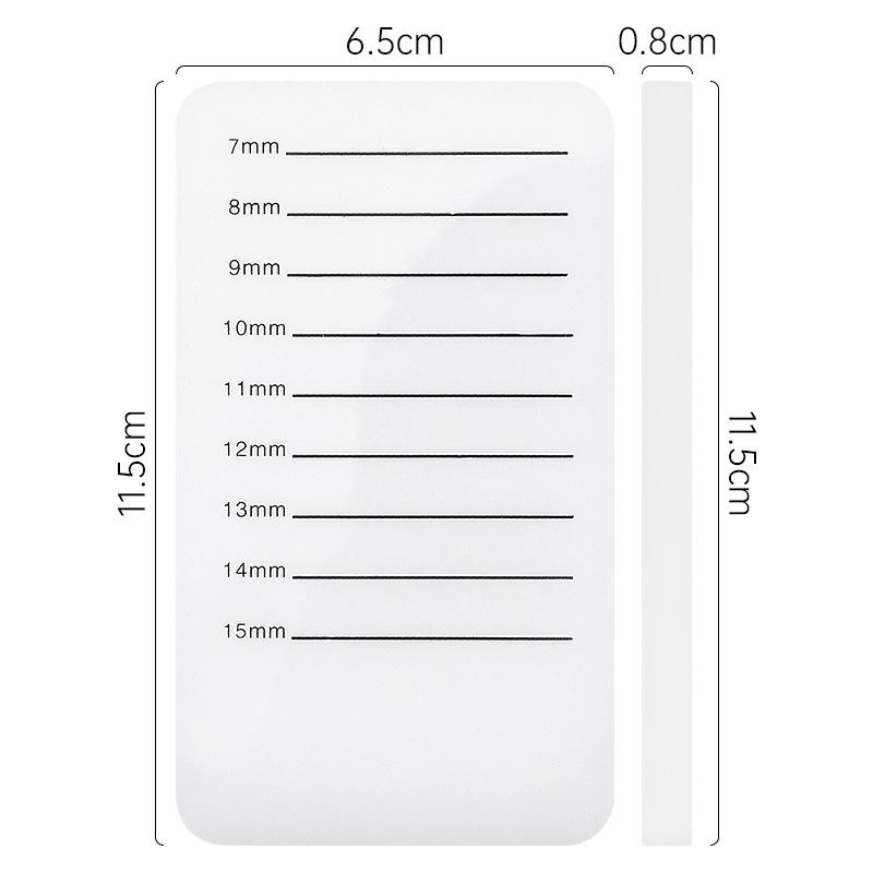 White Acrylic Eyelash Ruler Board with Thickened Design