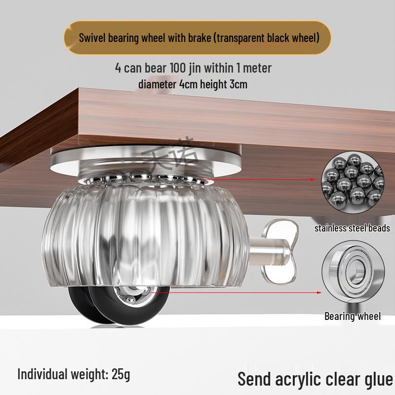 Cicha Samoprzylepna Podstawa Mobilna: Uniwersalne kółko bez wiercenia z pogrubionym łożyskiem kulkowym do użytku domowego