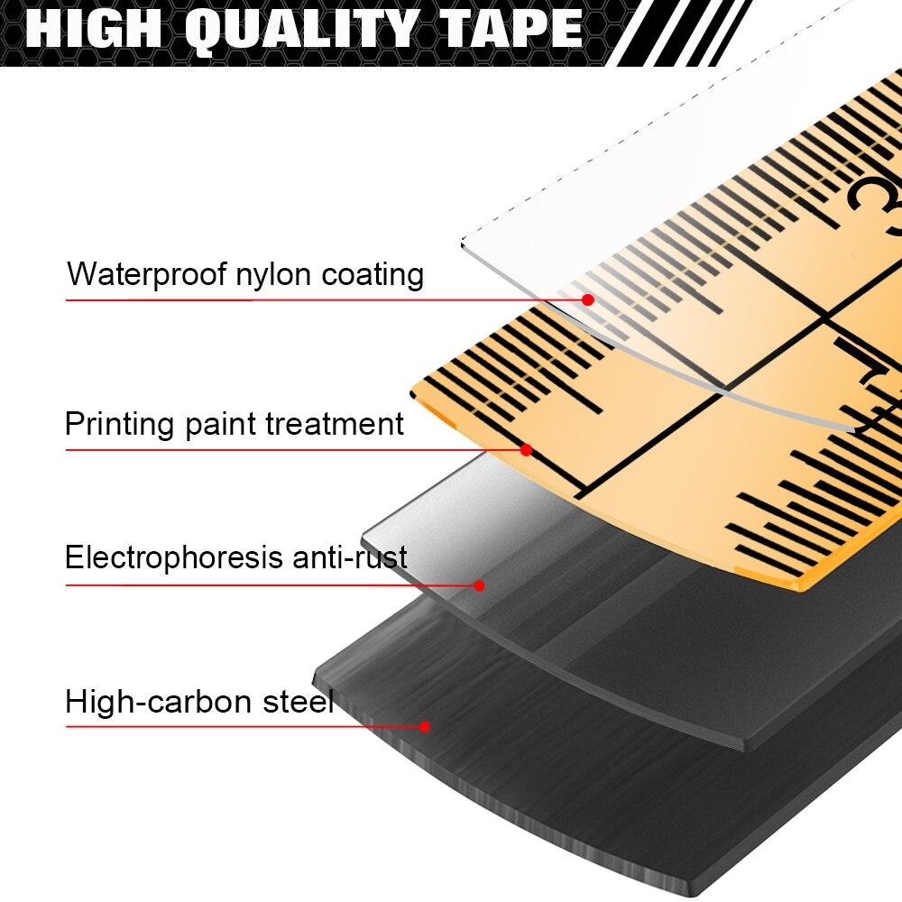 WISEUP High Precision Retractable 3/5/7.5/10 Meters Metric Steel Tape Measure Blade With Auto Lock Construction Carpentry Tools