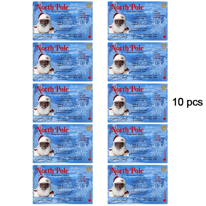 1~10 Kaarten Kerstman Vliegvergunning Kerstavond Rijbewijs Kerstcadeau Voor Kinderen Kinderen Kerstdecoratie 2025