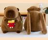 Cute Capybara Plush Doll Cartoon Backpack & Messenger Bag for Kids