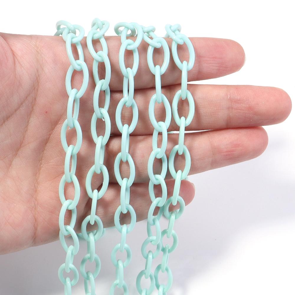 5pcs/lot 50cm Plastic Link Chain Colorful Extension Chains For Jewelry Making DIY Bracelet Necklace Phone Key Bag Chain Supplies