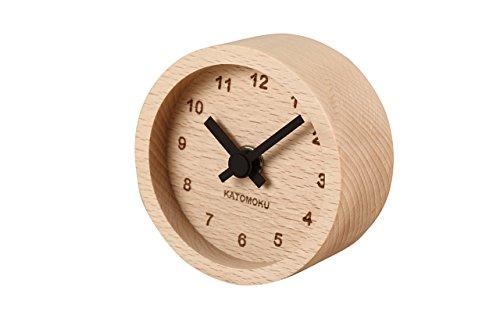 

KATOMOKU muku mini clock km-26BK, round black wooden table clock, 85 x 85 x 46 mm