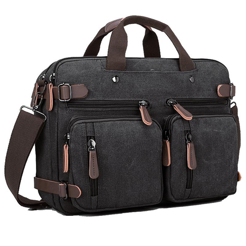 Cross-border Genuine Leather Briefcase: Multifunctional Shoulder & Travel Bag with Large Capacity for Laptop & Essentials