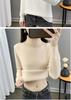 2025 Women's Autumn/Winter Half-High Collar Velvet-Lined Knit Sweater