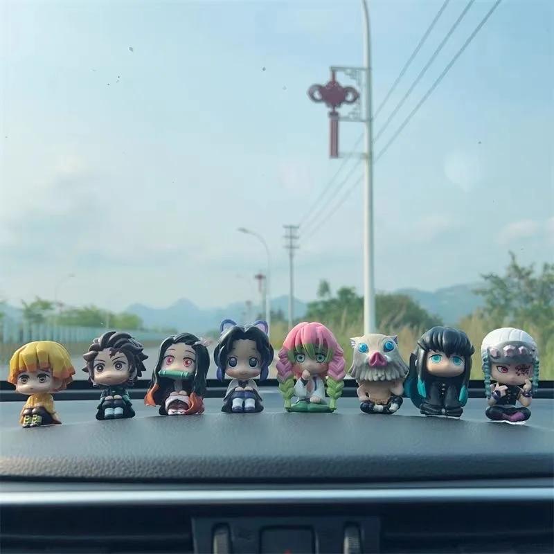 New 8Pcs/Set Demon Slayer Anime Figure Toy-Kimetsu No Yaiba Q Version Tanjiro Nidouzi Inosuke Zenizu  Figurine Model Doll Gift