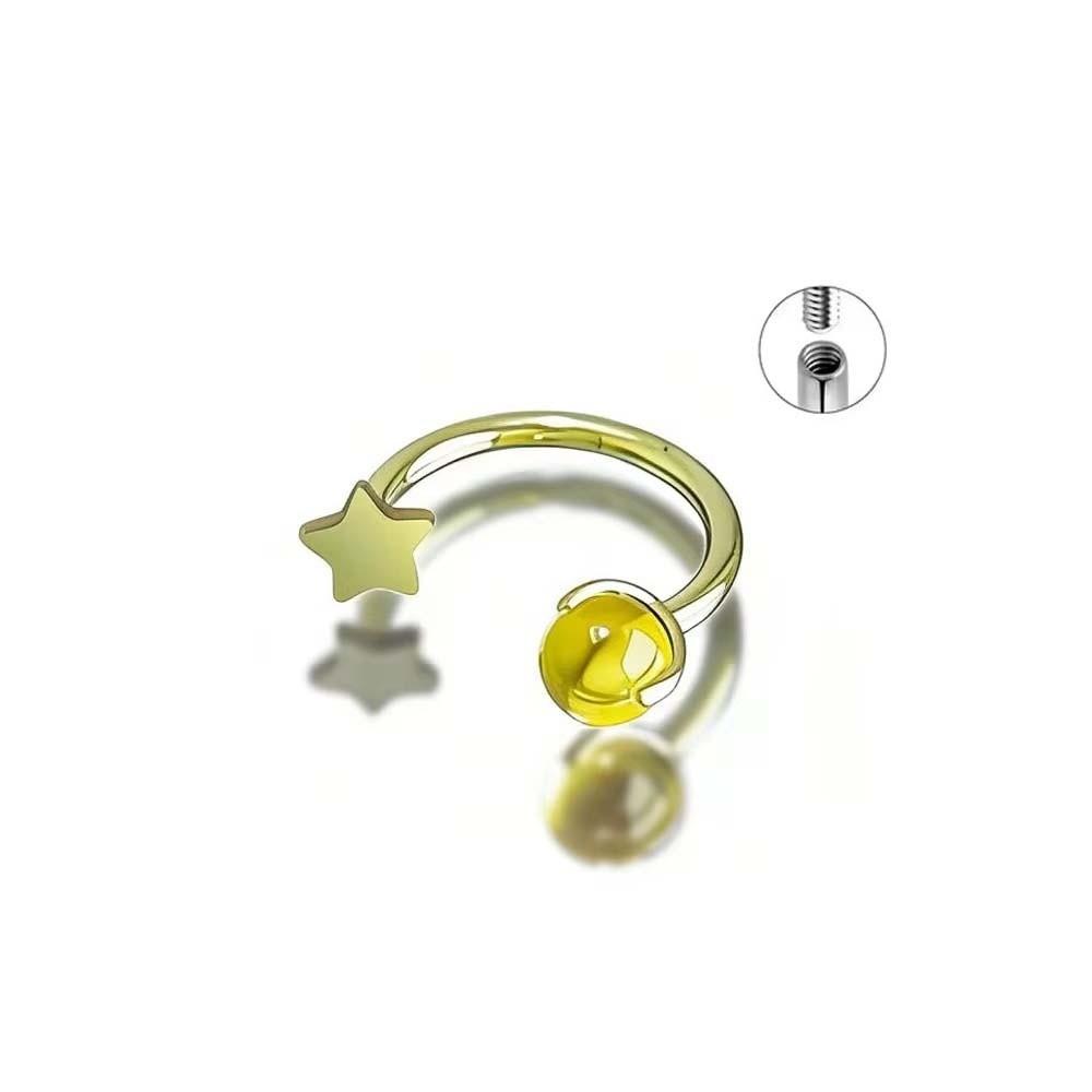 

ASTM F136 Titanium Star Cartilage Earring Belly Button Hoop Piercing Enthusiast Style 4