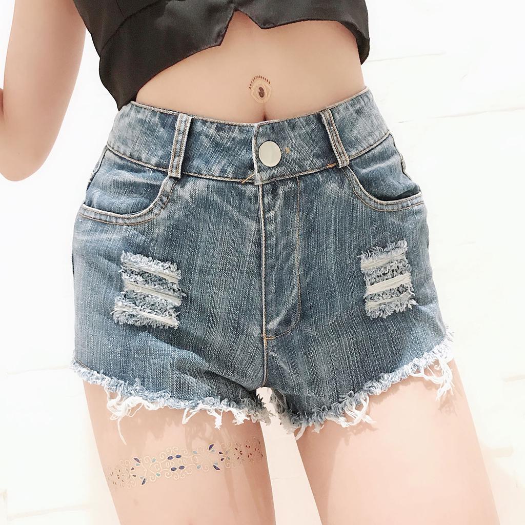 SCIONE Damen Jeansshorts Hot Pants Jeans Nachtclub Damen Sexy High Waist Ripped Pants