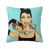 Cute Audrey Hepburn Print Throw Pillow Case Soft Cozy Pillowcase 18x18 Inch Cushion Cover for Couch Bed Sofa Bedroom Car Decor