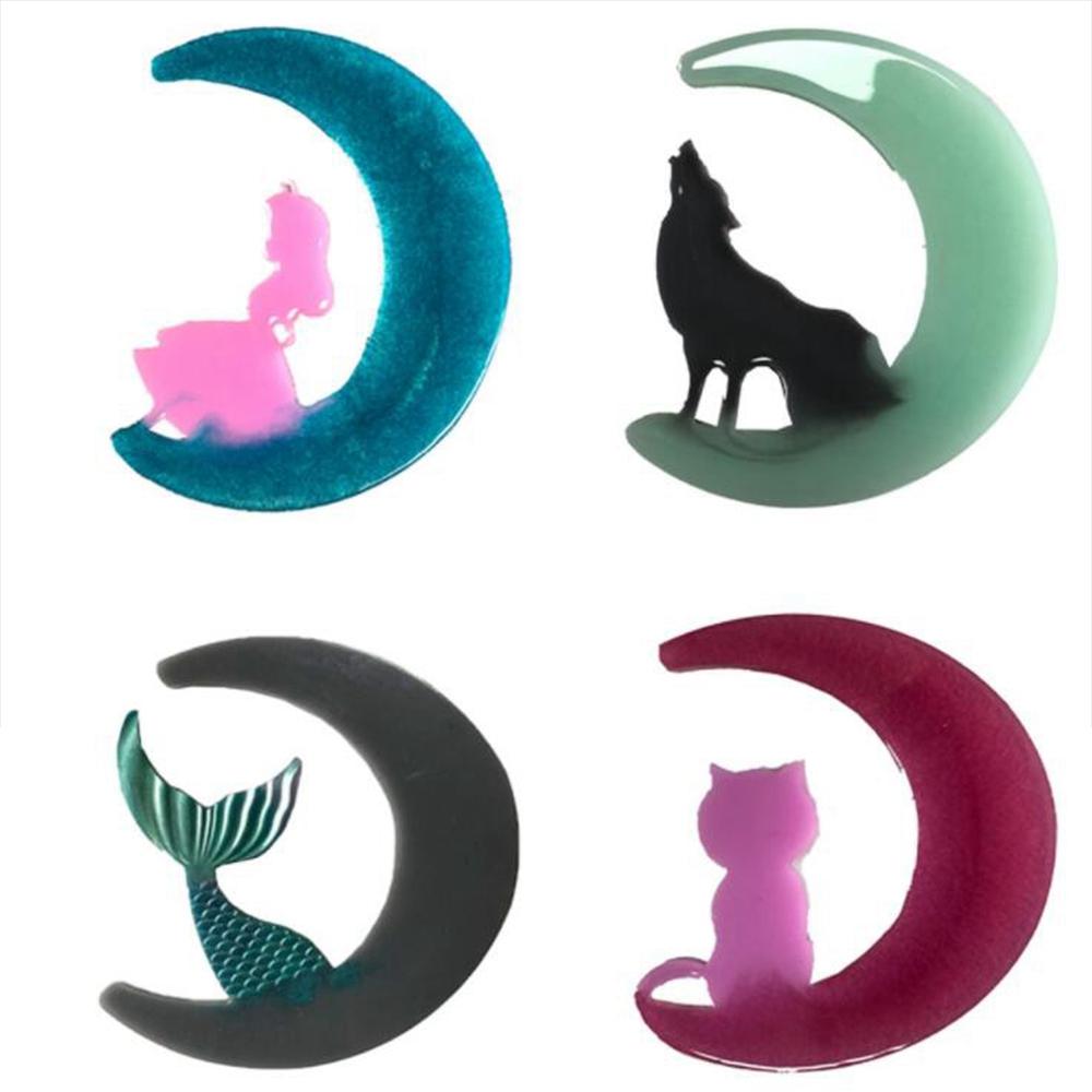 

Fairy Moon Mermaid Tail Casting Molds Pendant Moulds Jewelry Making Tools Home Decor Silicone Mold Cat