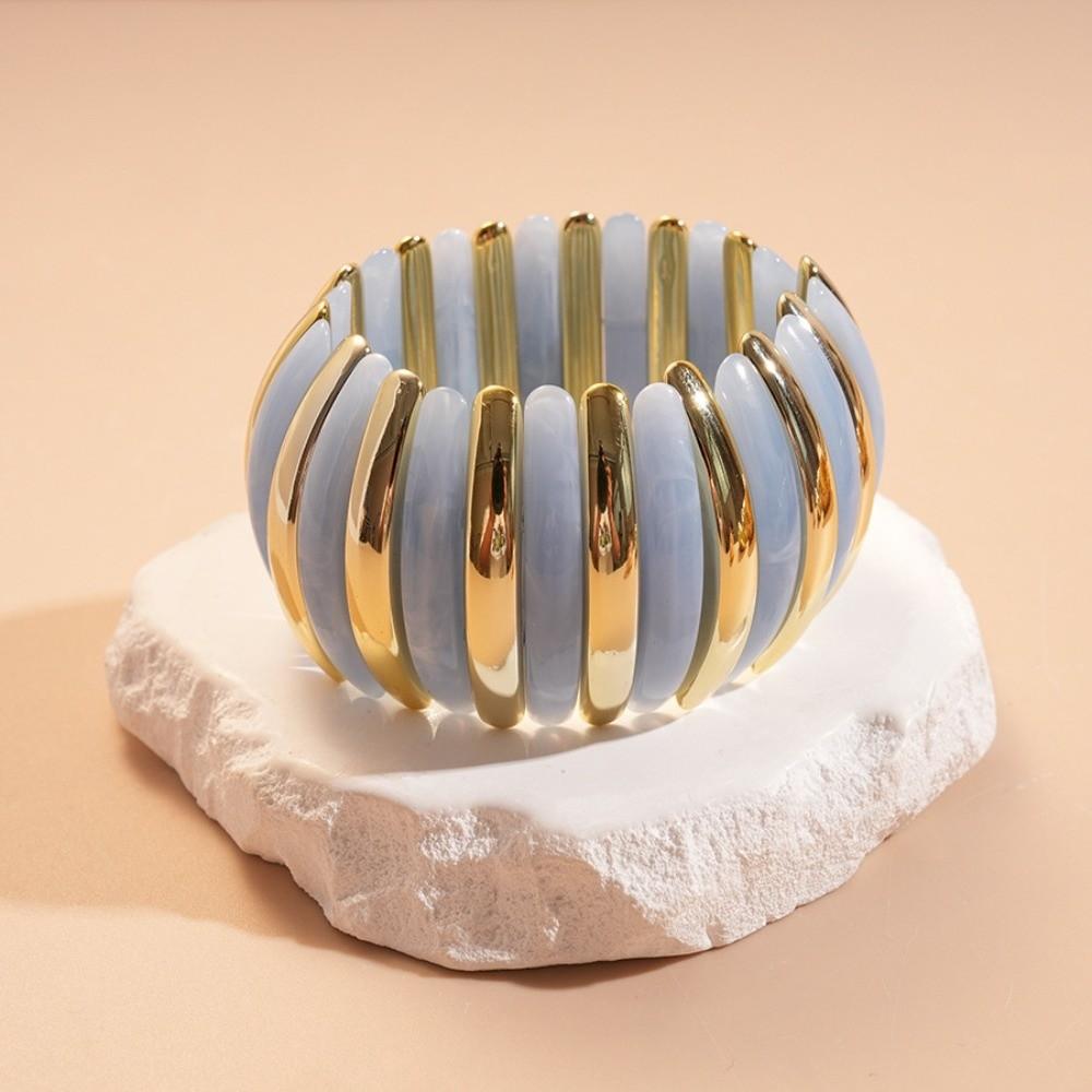 Wide Exaggerated Bracelet Elastic Rope Bead Wide Chunky Bangles Acrylic Bangle  Decoration