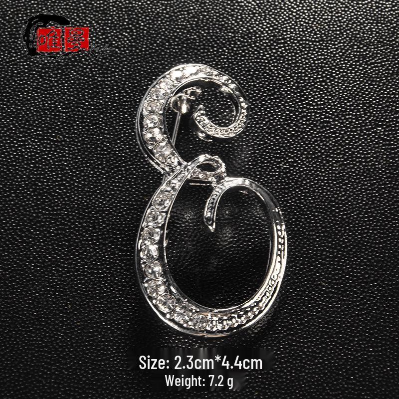 Men's Suit Jacket Brooch: Elegant English Letter Pin for a Stylish Touch