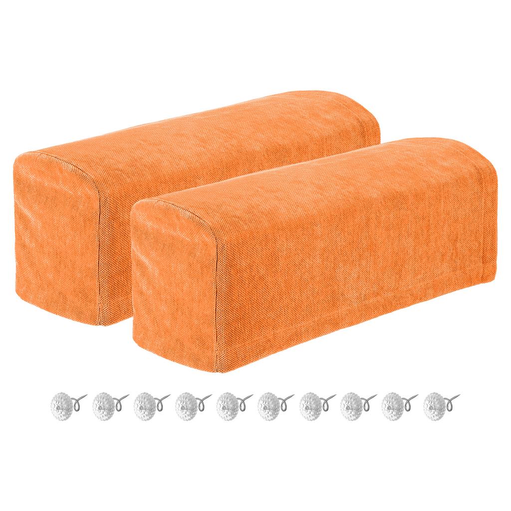 2/4pcs Stretch Armrest Covers, Polyester Soft Armchair Slipcovers Couch Recliner Arm Cover with Twist Pins Chair Sofa Protector