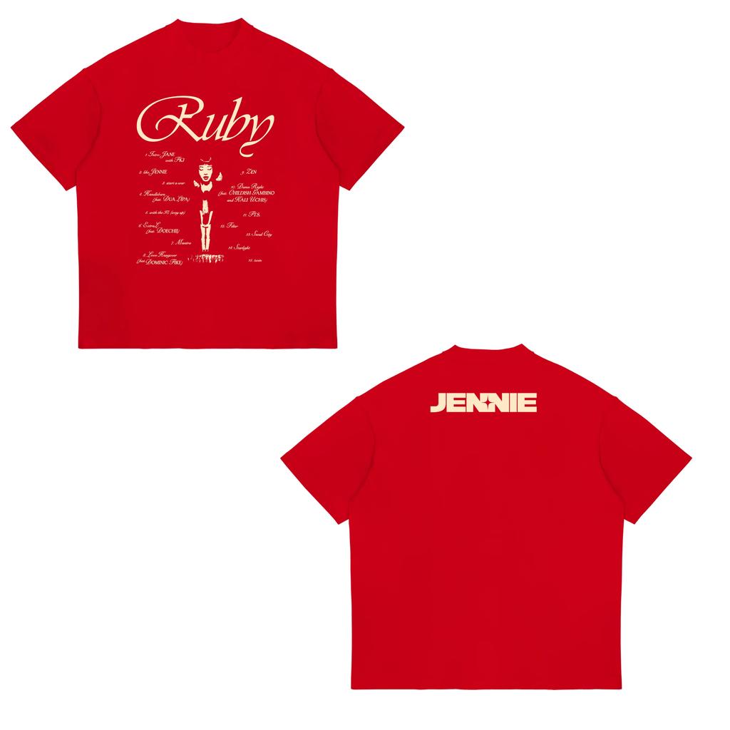 Jennie Ruby Album Printing TShirt Jennie Pretty Girl Unisextra Tshirt Unisex Fan Gift Tee Women Cotton High Quality Soft Top