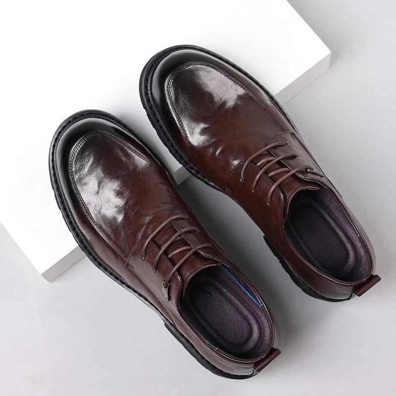 Spring And Summer Men'S Big Head Leather Shoes Light Luxury Business Casual Leather Men'S Shoes Formal Shoes Platform Men'S British