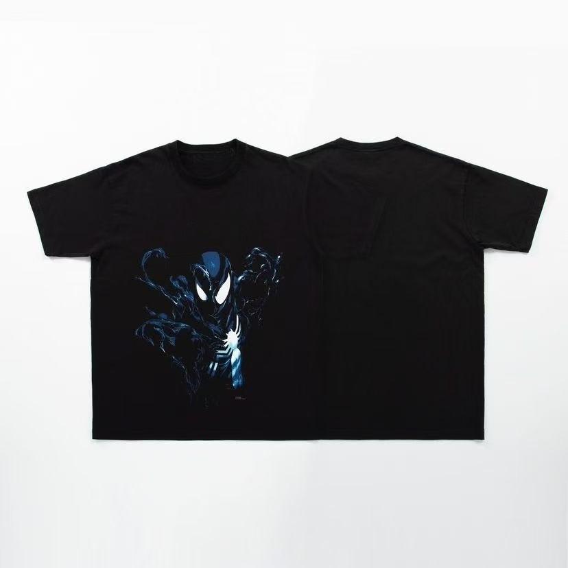 

Marvel Authentic 2026 Summer Collection New Venom SpiderUnisex Pattern LargeSized Unisexs Loose Casual Pure Cotton TShirt M