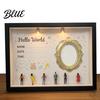 Custom Couple Silhouette Frame DIY Mini Museum Box with Light Photo Display Kit Valentine's Day Gift for Her Gold Frames Figurines Memory Keepsake