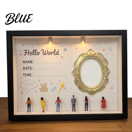 Custom Couple Silhouette Frame DIY Mini Museum Box with Light Photo Display Kit Valentine's Day Gift for Her Gold Frames Figurines Memory Keepsake