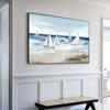 Nordic Abstrakte Strand Weiß Segelboot Ölgemälde Seascape Leinwand Drucke Poster Wand Kunst Bild Home Dekoration Für Wohnzimmer