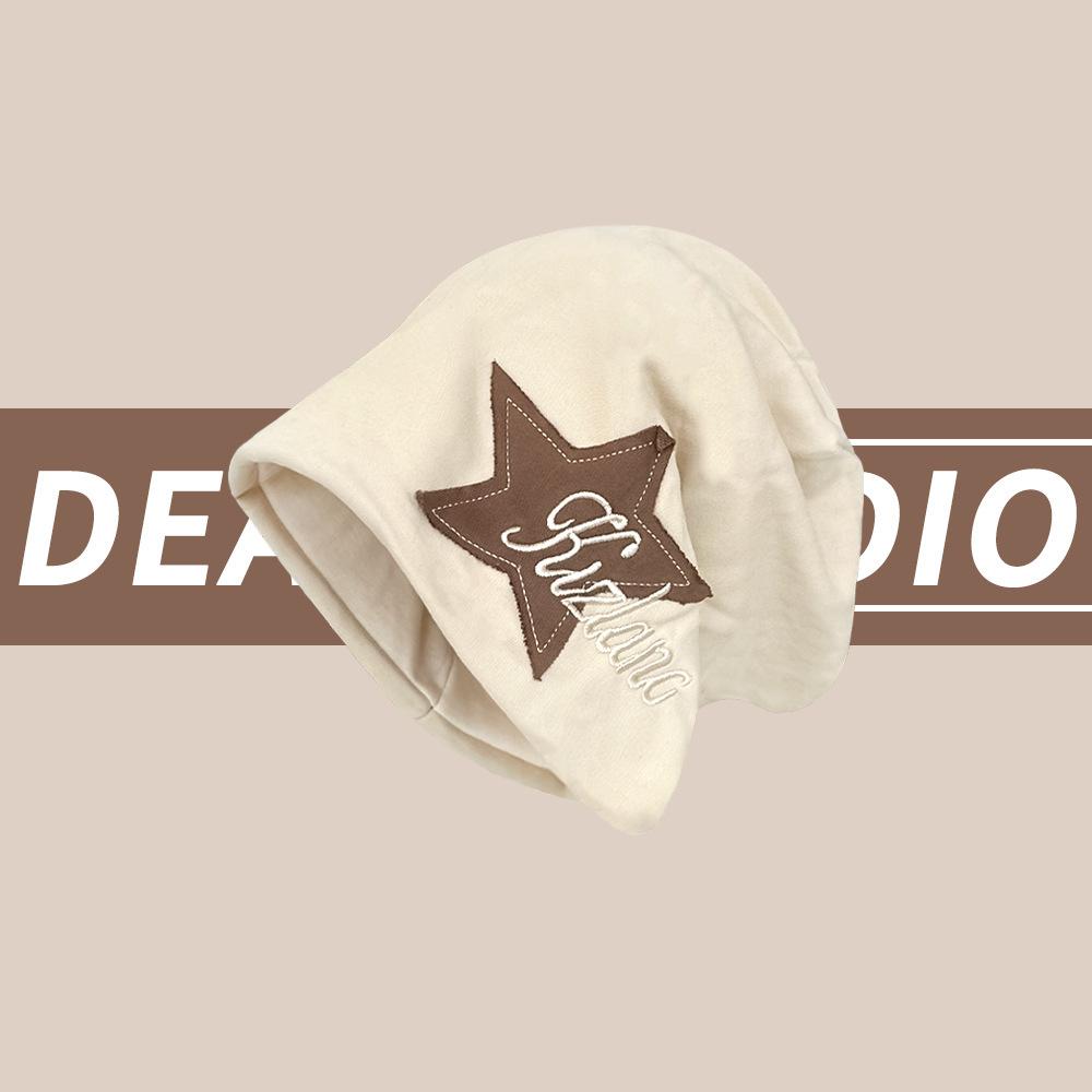 American street star embroidered bag head hat female autumn and winter hip hop Internet celebrity heap hat sweet cool babes retro cold hat