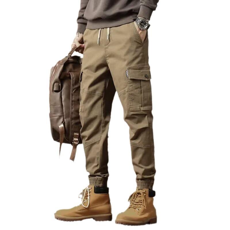 Overalls Men's Autumn New Korean Version of Trendy Brand Multi-pocket Loose Casual Pants Fashionable Ruffian Handsome Cotton Leggings