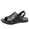 The First Layer of Cowhide Men's Sandals 2025 New Summer Non-slip Soft-soled Wear-resistant Beach Shoes Flat Shoes