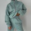 2026 Spring Women's European American Two-Piece Hoodie Fleece Casual Sports Set