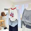 Women Plus Size Long Sleeve T Shirt Raglan Sleeve Cartoon Print Casual Spring Summer
