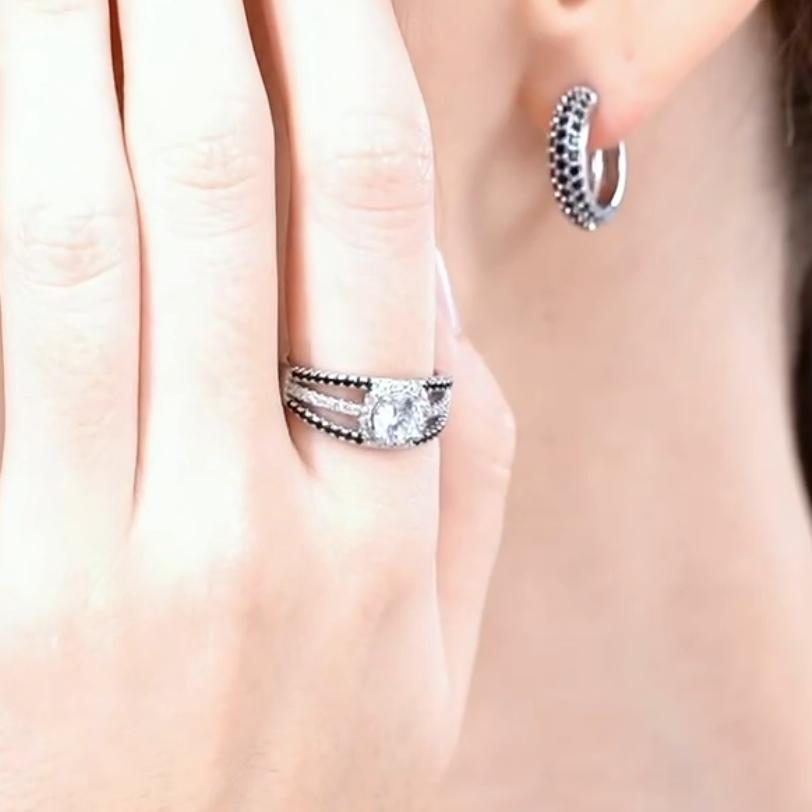 Black Awn Black Stone Jewelry Inele clasice pentru femei