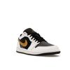 Air Jordan 1 Low Gold Swoosh Men Sneakers White Black Metallic-Gold 553558-172