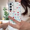 Blue Stars Bowknots Pattern Case For Samsung Galaxy A57 A56 A55 A54 5G A37 A36 A35 A34 A17 A16 A15 A14 Leather Texture Silicone Cover