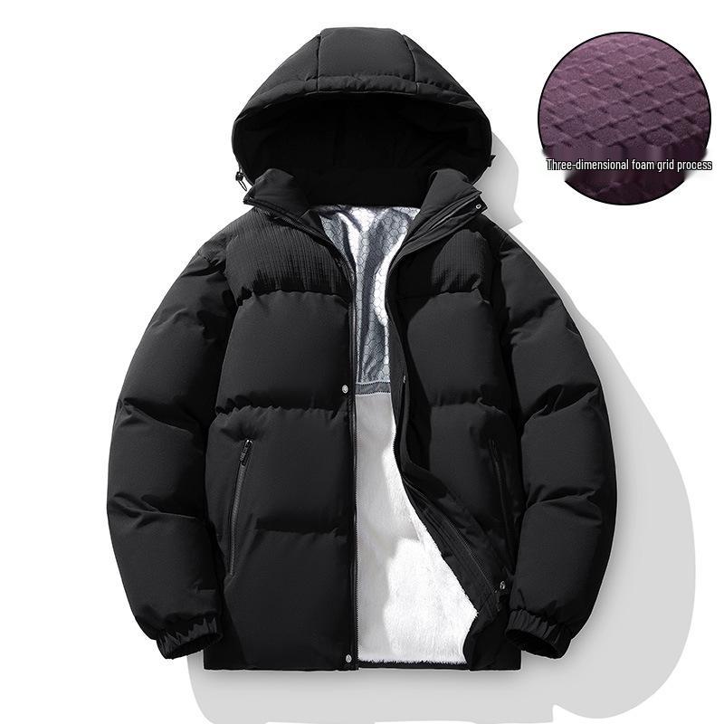 

Men s 2026 Winter Stand Collar Warm Cotton Jacket - Trendy Thickened Casual Outerwear 5XL чорний