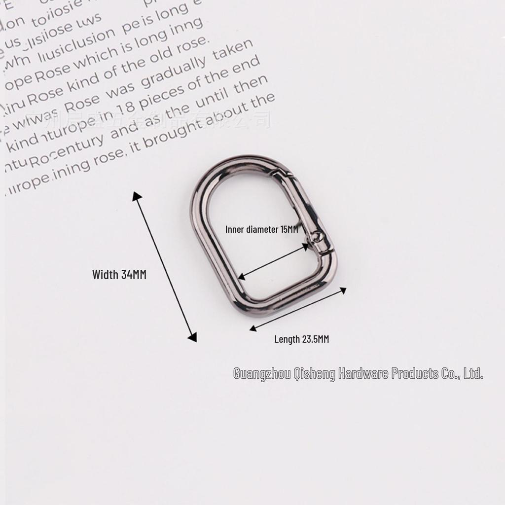 In-Stock: High-Grade D-Shaped Spring Ring Buckle for DIY Bag Handles & Straps