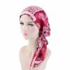 New Shimmer Pre-Tied Hat Women Muslim Hijab Turban Long Tail Headscarf Beanies Bonnet Hair Loss Chemo Cap Head Wrap Bandanas