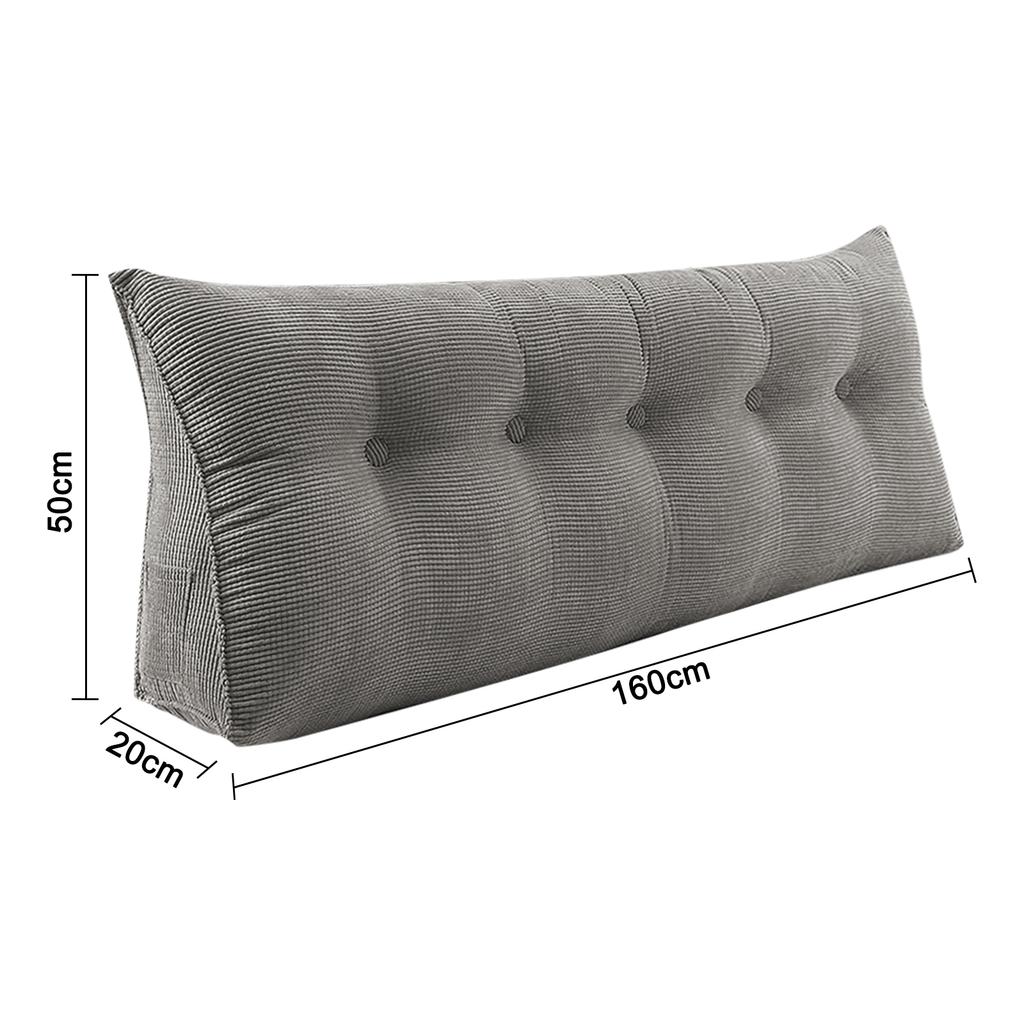 Rückenkissen Langes Keilkissen Lendenkissen 120/140/160/180/200cm, Für Bett Sofa Lesekissen Kopfteilkissen