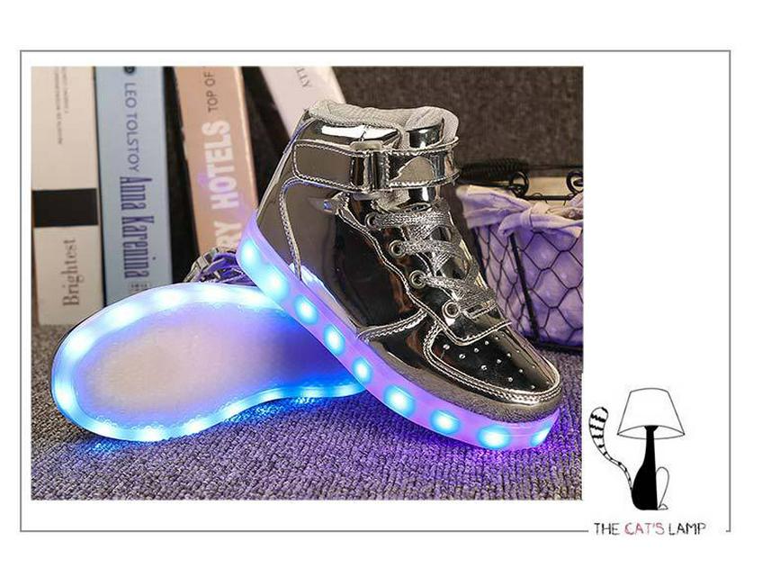 LED Light-Up High-Top Kids' Fashion Sneakers