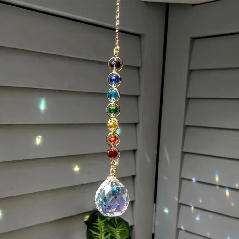 New Colorful Hanging Ornaments Crystal with Hanging Chain Sun Catcher DIY Rainbow Maker Prism Home Decoration