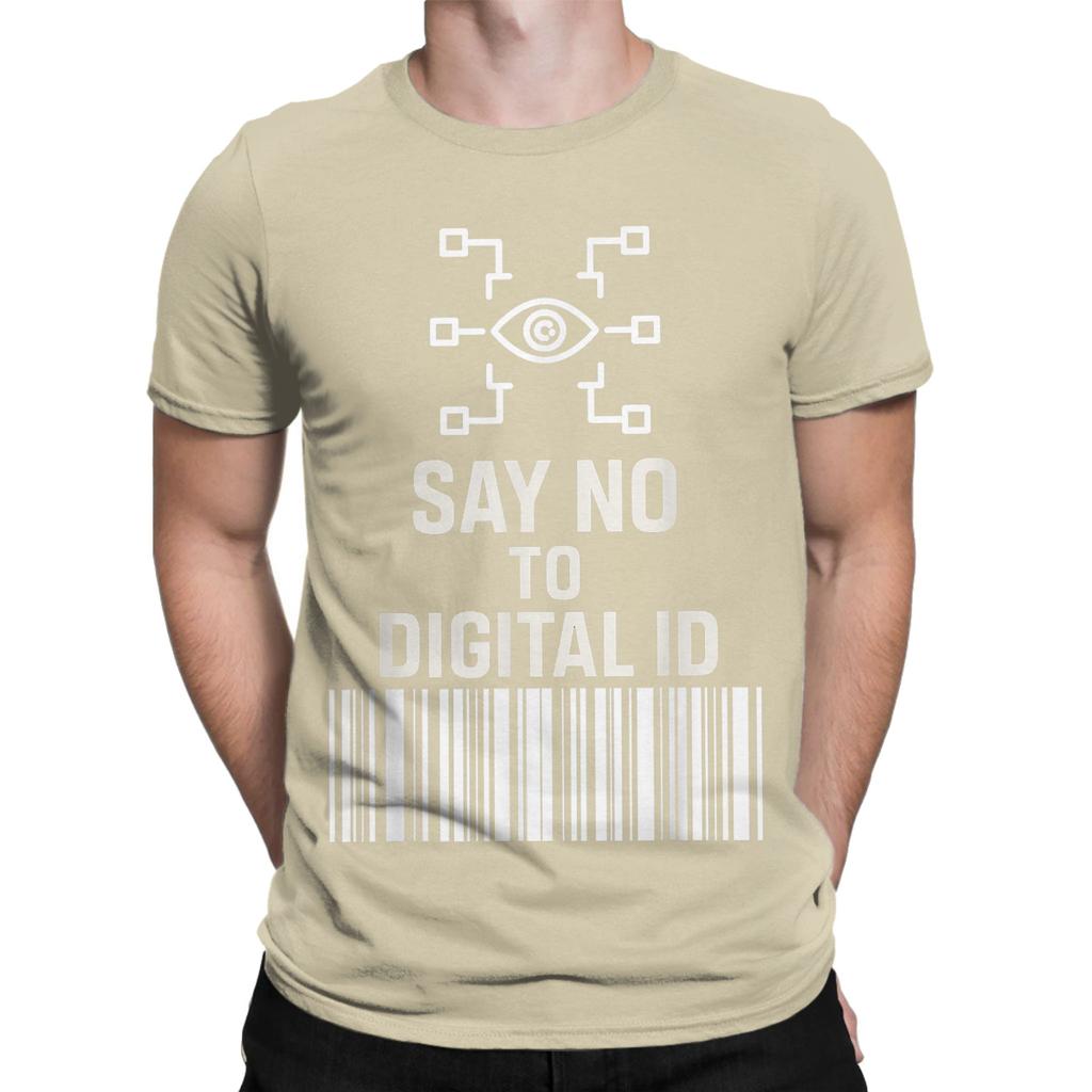 Say No To Digital Id British T-Shirt Men BritCard Protest Privacy Cotton Tee Shirt Crewneck Short Sleeve T Shirt Gift Clothing