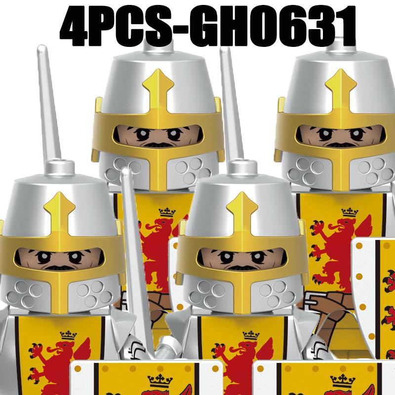 Medieval Military Europe King Soldier Figures Building Blocks Castle Lion Knight Sword Infantry Weapon Warrior Bricks Toys Gifts