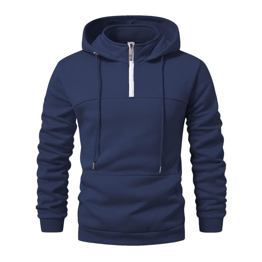 Men's Hooded Sweatshirt Full Zip Up Casual Jacket With Pockets Warm Winter Sports Outerwear