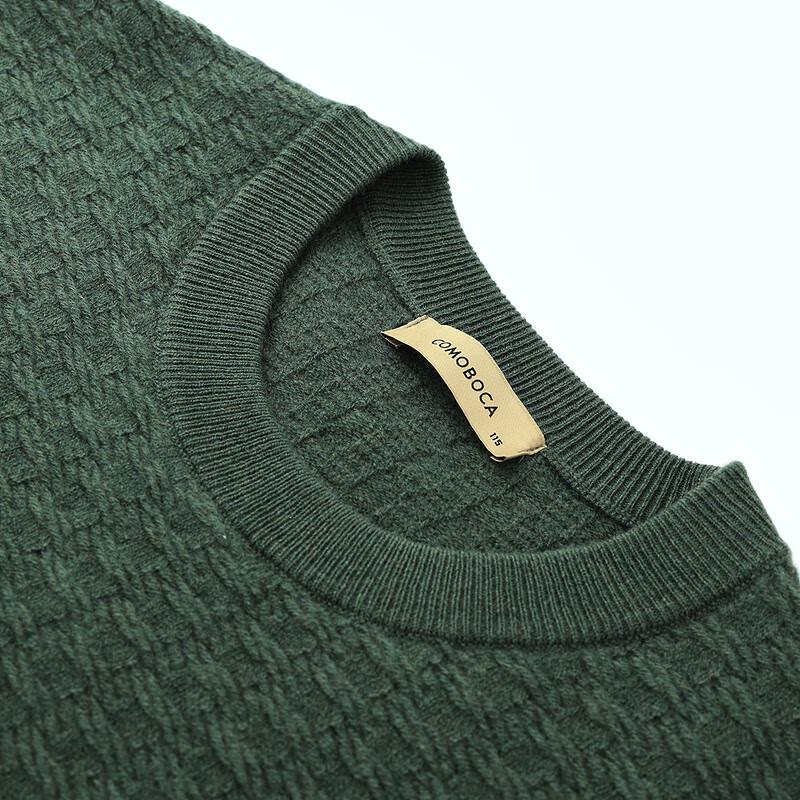 Herren Gerippter Rundhals Dickwollpullover